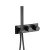Just Taps Thermostatic concealed 2 outlet shower valve with attached handset Matt Black