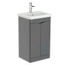 Saneux INDIGO 2-door unit floor mounted gloss grey for 50cm basin
