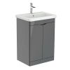 Saneux INDIGO 2-door unit floor mounted gloss grey for 60cm basin
