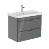 Saneux INDIGO 2-drawer unit gloss grey for 80cm basin