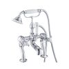 Just Taps Grosvenor Cross Mounted Bath Shower Mixer with Kit Brass with nickel finish