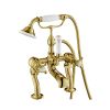 Just Taps Grosvenor Cross Antique Brass Edition Mounted Bath Shower Mixer with Kit