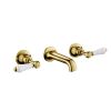Just Taps Grosvenor Lever Antique Brass Edition 3 hole wall mounted basin mixer