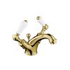 Just Taps Grosvenor Lever Antique Brass Edition Basin Mixer with Pop Up Waste