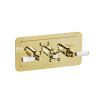 Just Taps Grosvenor lever thermostatic concealed 2 outlet shower valve, horizontal MP 0.5 Brass with Nickel finish
