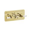 Just Taps Grosvenor Lever Antique Brass Edition Thermostatic 2 Outlet Shower Valve – 160mm