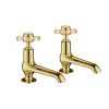 Just Taps Grosvenor Pinch Antique Brass Edition Long Nose Basin Taps