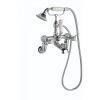 Just Taps Grosvenor Pinch Bath Shower Mixer Wall Mounted with Kit Brass with nickel finish