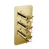 Just Taps Grosvenor Pinch Antique Brass Edition Thermostatic 2 Outlet Shower Valve – 325mm