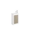Crosswater Alo Cloakroom Unit 400 with Stone Resin Basin White & Rattan AL4000FWR