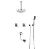 Flova Allore thermostatic 3-outlet shower valve with fixed head, handshower kit and bath overflow filler
