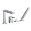 Just Taps Athena Lever Single Lever 4 Hole Bath Shower Mixer With Kit