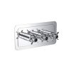 Just Taps Grosvenor Black, Pinch Thermostatic Concealed  3 Outlet Shower Valve Horizontal