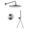 Flova Levo thermostatic 2-outlet shower valve with fixed head and handshower kit