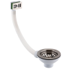 Just Taps Inox Basket Strainer Kitchen Sink Waste, Square Overflow Pipework & Cover Overflow
