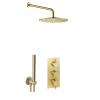 Just Taps Vos Shower Combination 2 Outlet Brushed Brass