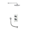 Just Taps Round Thermostat with Overhead Shower and Bath Filler