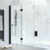 Crosswater Design+ Matt Black Double Folding Bath Screen