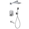 Flova Dekka GoClick® thermostatic 3-outlet shower valve with fixed head, handshower kit and bath spout