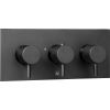 Just Taps VOS matt black, thermostatic concealed 3 outlet shower valve, horizontal MP 0.5