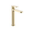 Crosswater Drift Brushed Brass Tall Basin Monobloc With Clicker Waste