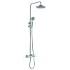 Just Taps Plus Eco Round Thermostatic Bar Valve With 2 Outlets Adjustable Riser And Shower Kit