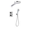 Flova Essence thermostatic 2-outlet shower valve with fixed head and handshower kit