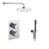 Just Taps Plus Round Thermostatic Concealed 2 Outlet Shower Pack