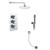 Just Taps Plus Round Thermostatic Concealed 3 Outlet Shower Pack