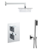 Just Taps Plus Square Thermostatic Concealed 2 Outlet Shower Pack 