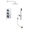 Just taps Plus Square Thermostatic Concealed 3 Outlet Shower Pack 