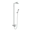 Flova Essence thermostatic exposed shower column with hand shower set, over head shower and diverter bath spout