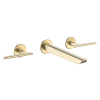 Crosswater Brushed Brass Foile Basin 3Hole  Set Wall Mounted