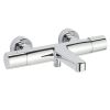 Just Taps Hugo Wall Mounted Thermostatic Bath Shower Mixer Tap with Flanges - Chrome