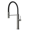 Gessi Flessa Semi-pro rotating sink mixer with extractable single jet handshower - Brushed Black Metal