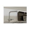 Gessi Oxygen side lever monobloc mixer with 360° swivel L-spout and 90° aerator rotation - Brushed Nickel