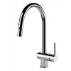 Gessi Oxygen side lever monobloc mixer with swivel C-spout and pull-out spray