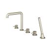 Abacus Iso Pro Deck Mounted 5Th Bath Shower Mixer Brushed Nickel