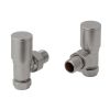 Just Taps Brushed Stainless Steel Angled Radiator Valves
