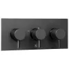 Just Taps VOS Horizontal Thermostatic 3-Outlets Concealed Shower Valve-Triple Designer Handle-Matt Black