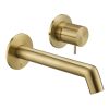 Just Taps Wall mounted basin mixer with lever Brushed Brass