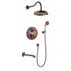 Flova Liberty thermostatic 3-outlet shower valve with fixed head, handshower kit and bath spout