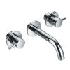 Flova Levo concealed two handle basin mixer with clicker waste set