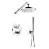 Flova Levo thermostatic 2-outlet shower valve with fixed head and handshower kit 