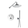 Flova Levo GoClick® thermostatic 2-outlet shower valve with fixed head and handshower kit 