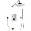 Flova Levo GoClick® thermostatic 3-outlet shower valve with fixed head, handshower kit and bath overflow filler