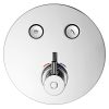 Flova Concealed thermostatic GoClick® 2-outlet trim – round plate