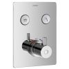 Flova Concealed thermostatic GoClick® 2-outlet trim – square plate