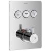 Flova Concealed thermostatic GoClick® 3-outlet trim – square plate