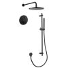 Flova Matt Black GoClick Flow Control 2 Outlet shower pack with sliderail kit